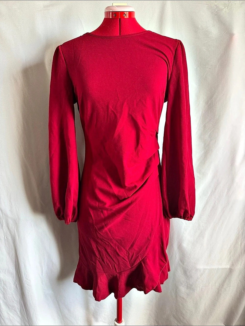 Ruched Mini Dress in Red Size Small Like New